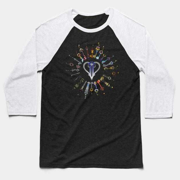 Kingdom Hearts 2 Keyblades Baseball T-Shirt by Spyrome876